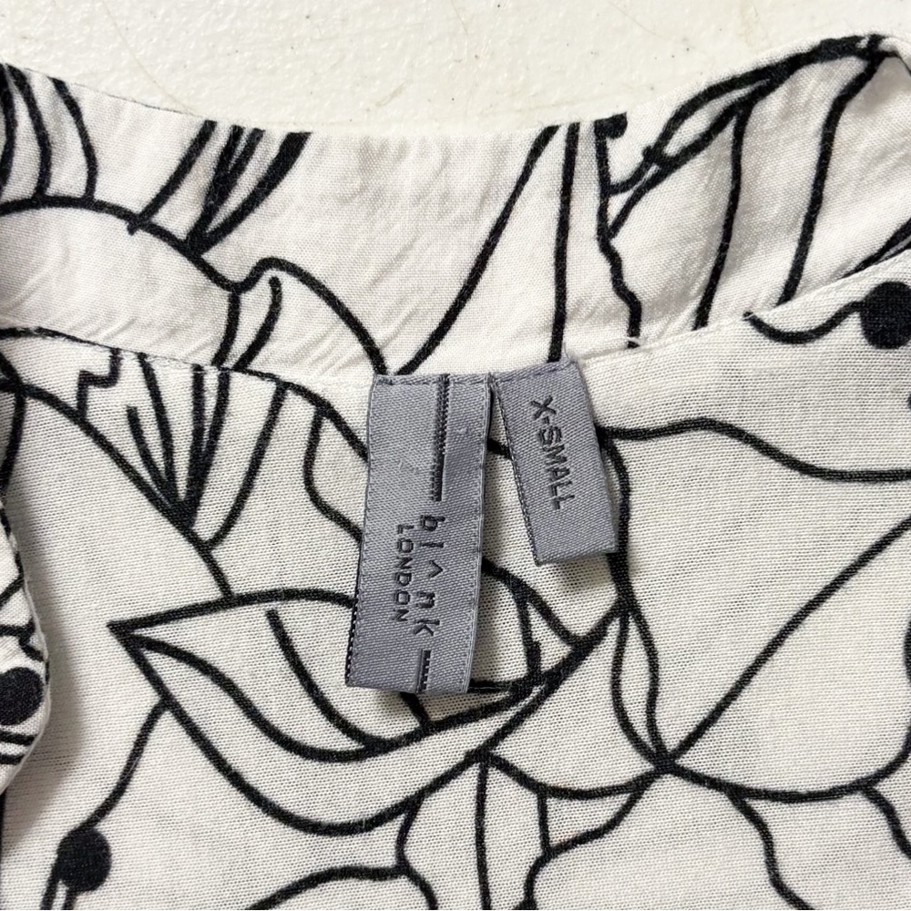 Anthropologie Bl-nk London Stephanie Top in Black & White Floral Print - Picture 10 of 11